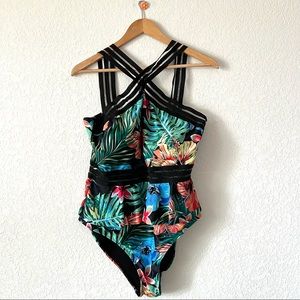 SHEIN Plus Size Floral Swimsuit One Piece Size 2X